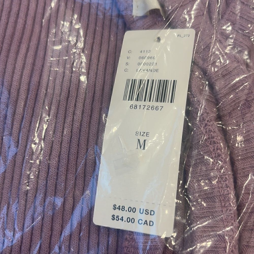 ANTHROPOLOGIE T.La LAVENDER SLEEVELESS RIBBED HALTER TANK - Picture 5 of 5